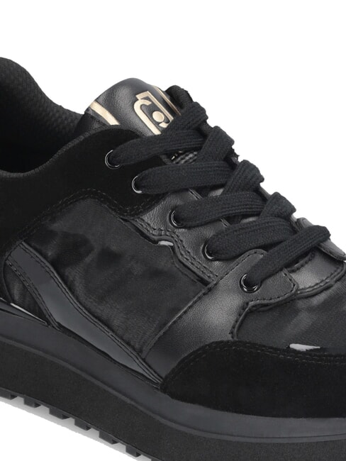 MAXI WONDER 91 Plateau-Sneaker mit Lackledereinsätzen Schwarz - Damenschuhe