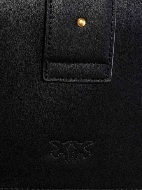 LOVE ONE CLASSIC Umhängetasche aus Leder mit Überschlag schwarz-antikgold - Damentaschen