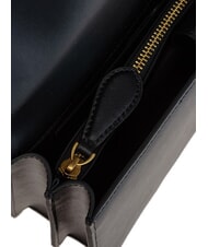 PINKO LOVE ONE CLASSIC Umhängetasche aus Leder mit Überschlag schwarz-antikgold - Damentaschen - 6