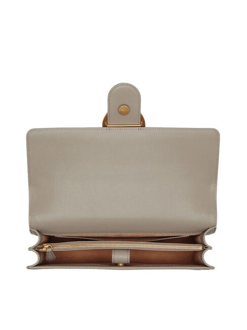 LOVE ONE CLASSIC Umhängetasche aus Leder mit Überschlag Walnuss-Antikgold - Damentaschen