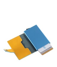 PIQUADRO BLUE SQUARE Kreditkartenetui aus Leder und Metall Gelb - Brieftaschen Herren - 2