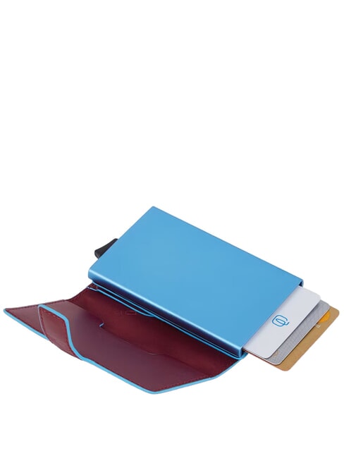 BLUE SQUARE Kreditkartenetui aus Leder und Metall ROT - Brieftaschen Herren