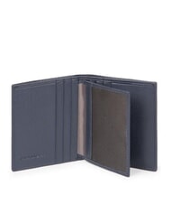 PIQUADRO P16 Kartenetui aus Leder und Stoff Blau - Brieftaschen Herren - 3
