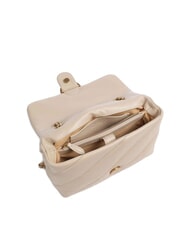 PINKO CLASSIC LOVE PUFF Tasche aus Nappaleder Beige-Rauchgrau-Antikgold - Damentaschen - 3
