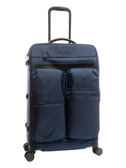 X19 Mittlerer Trolley mit Taschen Blau - Halbharte Trolleys