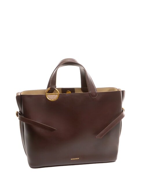 BRIDLE MEDIUM SHOPPER Mittelgroße Handtasche aus Nappaleder Kastanie/Pilz - Damentaschen