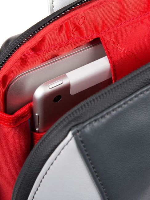 URBAN Laptop-Rucksack 14", aus Leder schwarz grigiongr - PC-Rucksäcke