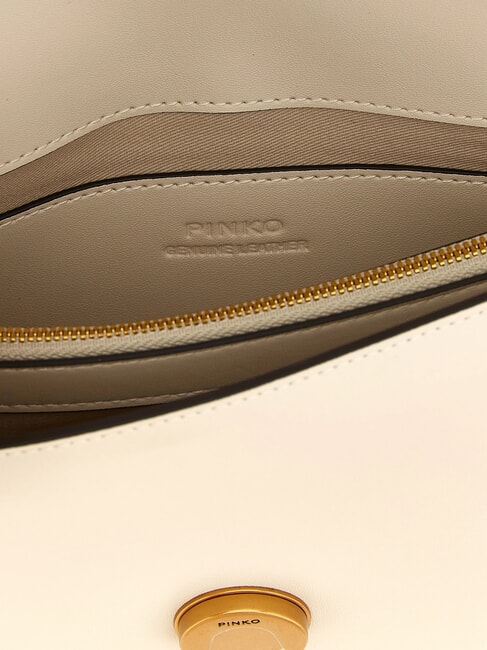 LOVE ONE CLASSIC Mini-Umhängetasche aus Leder Seide weiß-antikgold - Damentaschen