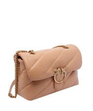 PINKO CLASSIC LOVE PUFF Tasche aus Nappaleder Rosa Toast-Antikgold - Damentaschen - 2