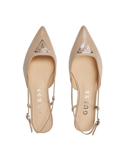 JESSON Slingback-Pumps aus Leder Taupe - Damenschuhe