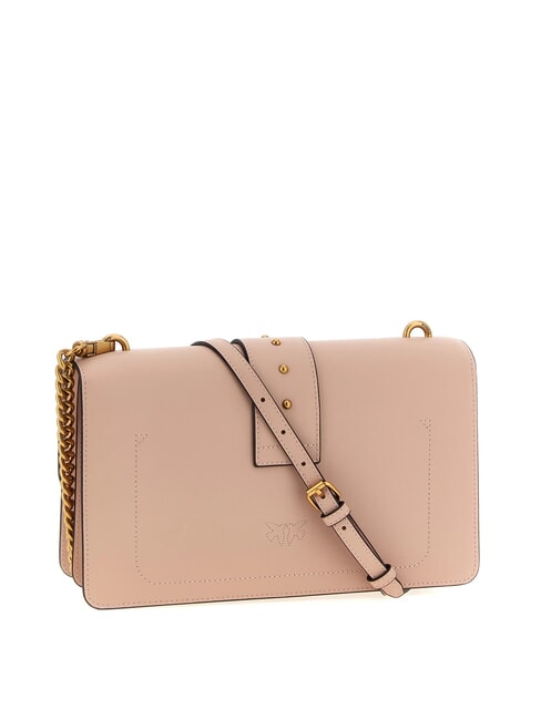 LOVE ONE CLASSIC Umhängetasche aus Leder mit Überschlag Puder-Antikgold - Damentaschen