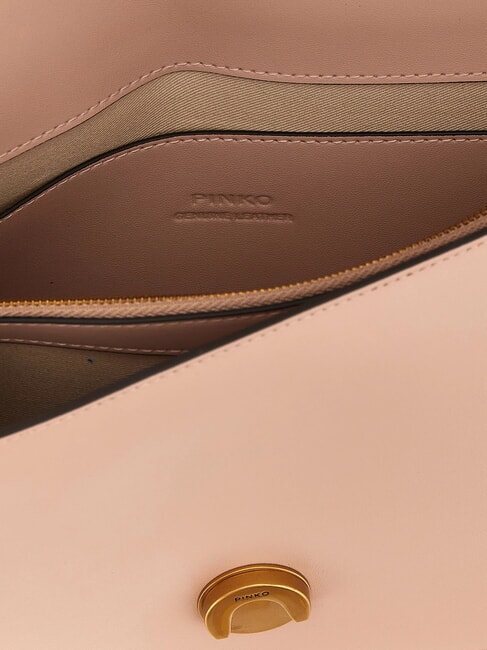 LOVE ONE CLASSIC Umhängetasche aus Leder mit Überschlag Puder-Antikgold - Damentaschen