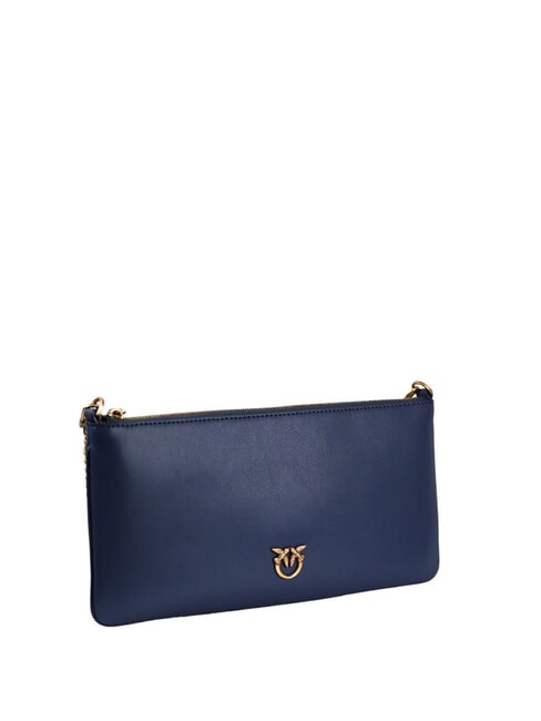 HORIZONTAL FLAT  Umhängetasche aus Leder indigoblaues, schattiges, antikes Ziel - Damentaschen