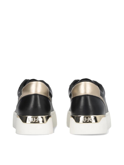 PRETTY 06 Plateau-Sneakers aus Leder schwarz/hellgold - Damenschuhe