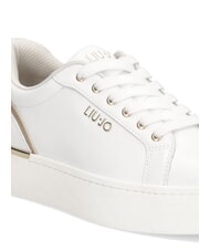 LIUJO PRETTY 06 Plateau-Sneakers aus Leder weiß / hellgold - Damenschuhe - 4