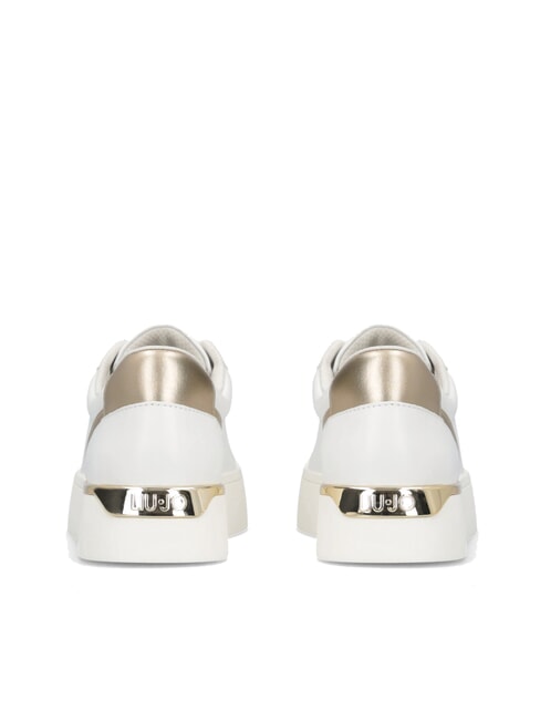 PRETTY 06 Plateau-Sneakers aus Leder weiß / hellgold - Damenschuhe