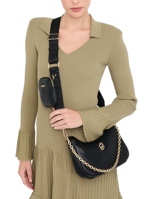 ACHALA Kleine Tasche mit Kette und Beutel SCHWARZ - Damentaschen