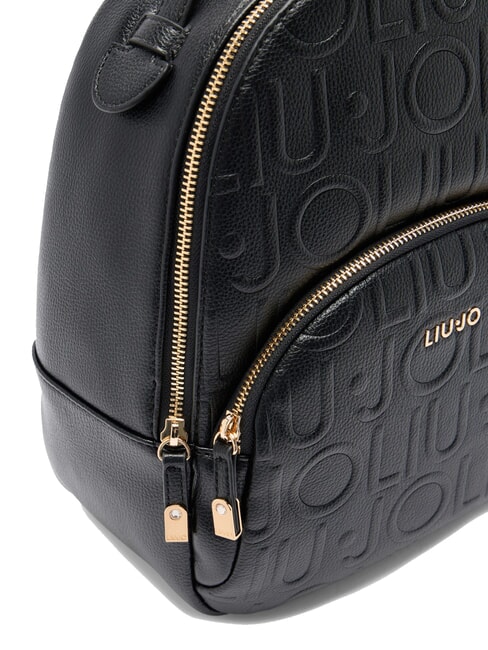 MANHATTAN Mittelgroßer Rucksack mit geprägtem Logo SCHWARZ - Damentaschen