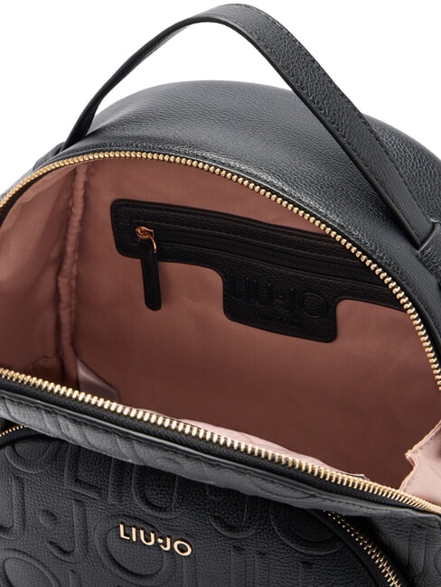 MANHATTAN Mittelgroßer Rucksack mit geprägtem Logo SCHWARZ - Damentaschen