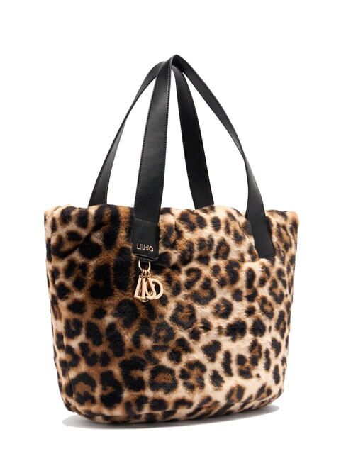 VERRY Große Hobo-Tasche aus Plüsch natürlicher Fleck. - Damentaschen