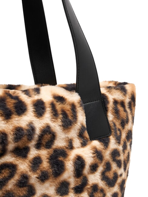 VERRY Große Hobo-Tasche aus Plüsch natürlicher Fleck. - Damentaschen