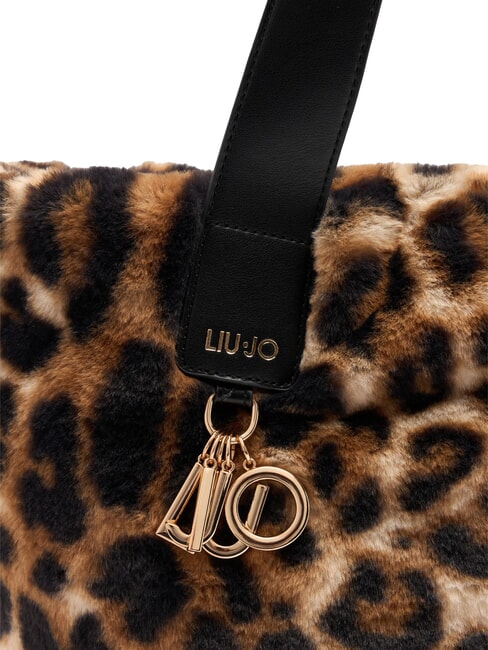 VERRY Große Hobo-Tasche aus Plüsch natürlicher Fleck. - Damentaschen