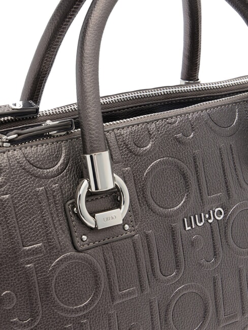 MANHATTAN Mittelgroße Umhängetasche mit Logo Anthrazit met. - Damentaschen