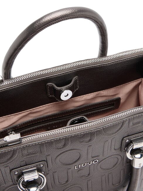 MANHATTAN Mittelgroße Umhängetasche mit Logo Anthrazit met. - Damentaschen