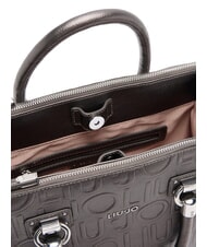 LIUJO MANHATTAN Mittelgroße Umhängetasche mit Logo Anthrazit met. - Damentaschen - 6