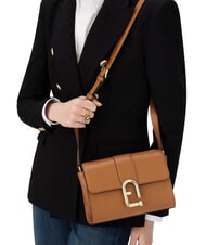 FURLA URBAN Kleine Umhängetasche aus Leder Brandy - Damentaschen - 5