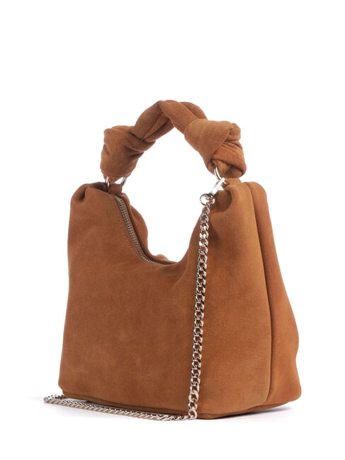 ISOTTA Wildledertasche mit Kette COGNAC - Damentaschen