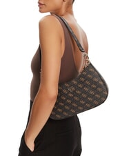 GUESS NOELLE 2 Schultertasche mit 4G-Logo braun - Damentaschen - 4