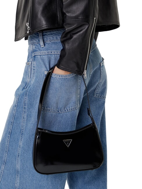 ARNELA Gl&auml;nzende Umh&auml;ngetasche SCHWARZ - Damentaschen