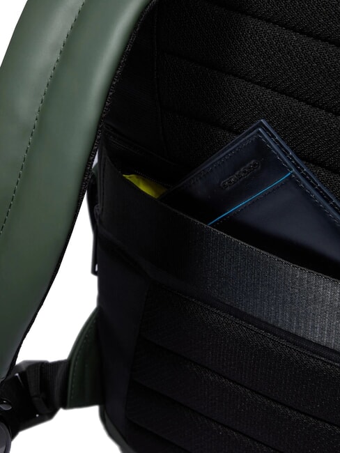 CORNER SPECIALE GOMMATO  14" Laptop-Rucksack, erweiterbar GRÜN - PC-Rucksäcke