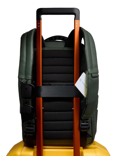 CORNER SPECIALE GOMMATO  14" Laptop-Rucksack, erweiterbar GRÜN - PC-Rucksäcke