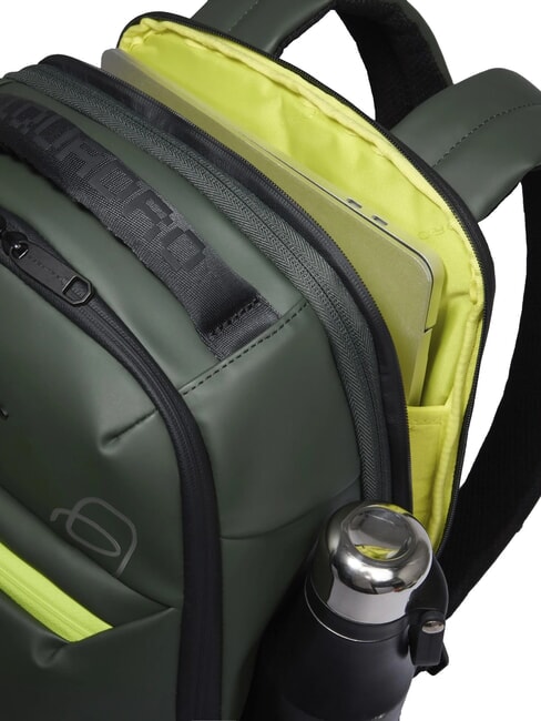 CORNER SPECIALE GOMMATO  14" Laptop-Rucksack, erweiterbar GRÜN - PC-Rucksäcke