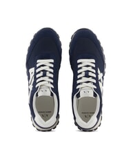 ARMANI EXCHANGE DROP MICROSUEDE Sneaker mit kontrastierendem Logo Marineblau + Cremewei&szlig; - Herrenschuhe - 3
