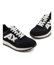 ARMANI EXCHANGE DROP MICROSUEDE Sneaker mit kontrastierendem Logo schwarz + cremeweiß - Herrenschuhe - 4