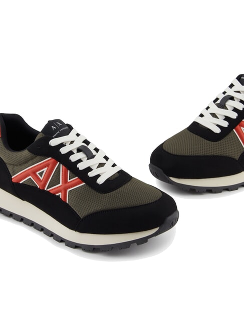 DROP MICROSUEDE Sneaker mit kontrastierendem Logo schwarz+oliv nacht+kürbis - Herrenschuhe