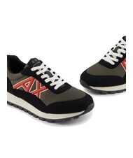 ARMANI EXCHANGE DROP MICROSUEDE Sneaker mit kontrastierendem Logo schwarz+oliv nacht+kürbis - Herrenschuhe - 4