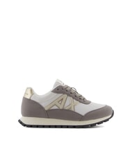 ARMANI EXCHANGE DROP MICROSUEDE Sneaker mit seitlichem Logo brauner Bass + cremefarben - Damenschuhe - 2