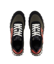 ARMANI EXCHANGE DROP MICROSUEDE Sneaker mit kontrastierendem Logo schwarz+oliv nacht+k&uuml;rbis - Herrenschuhe - 3