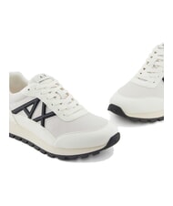 ARMANI EXCHANGE DROP MICROSUEDE Sneaker mit kontrastierendem Logo Off-White + Dunkelblau + Granatrot - Herrenschuhe - 4