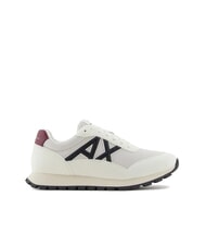 ARMANI EXCHANGE DROP MICROSUEDE Sneaker mit kontrastierendem Logo Off-White + Dunkelblau + Granatrot - Herrenschuhe - 2
