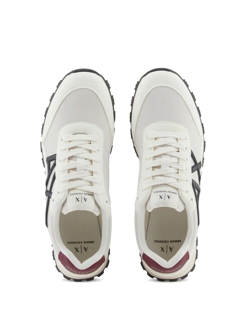 DROP MICROSUEDE Sneaker mit kontrastierendem Logo Off-White + Dunkelblau + Granatrot - Herrenschuhe