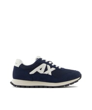 ARMANI EXCHANGE DROP MICROSUEDE Sneaker mit kontrastierendem Logo Marineblau + Cremeweiß - Herrenschuhe - 2