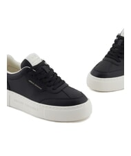 ARMANI EXCHANGE KURT MINI-TUMBLED Sneakers mit hoher Sohle Schwarz - Damenschuhe - 4