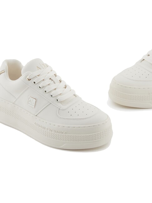 JANE Plateau-Sneaker gebrochenes Weiß + blasses Gold - Damenschuhe