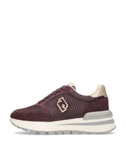 AMAZING 25 Sneakers aus Wildleder und Mesh karminrot/hellgold - Damenschuhe
