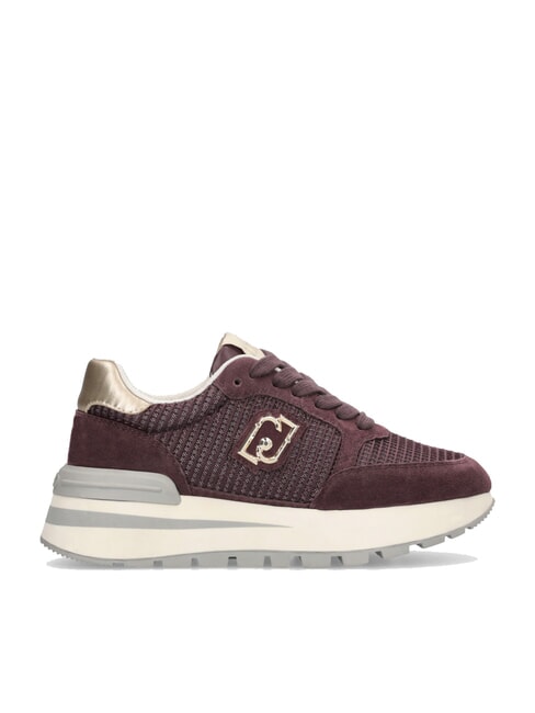 AMAZING 25 Sneakers aus Wildleder und Mesh karminrot/hellgold - Damenschuhe